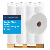 44 x 6 Jumbo Maxi Rollen Toilettenpapier, WC- Papier 2-lagig, 2333 Blatt pro Rolle, 1 Palette