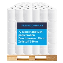 36 x 2 Maxi Handtuchpapierrollen Papierrolle Reinigungsrolle 2-lg. Innen-, Aussenabrollung Blatt à 38 cm, 350 m, 1 Palette