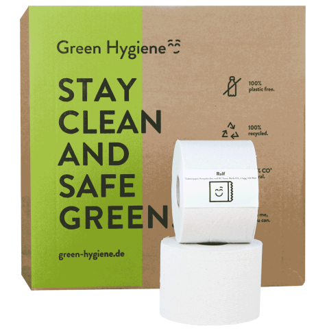  Öko-Toilettenpapier Kleinrollen Green Hygiene Recycling 2-lagig 500 Blatt