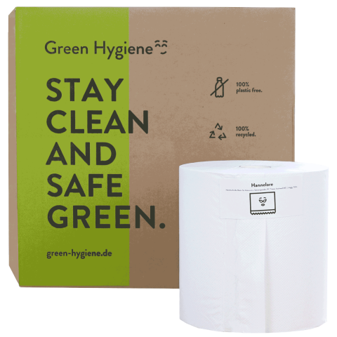 8 x Öko-Handtuchrolle Green Hygiene Recycling für Spendersysteme 2-lagig 150 m 