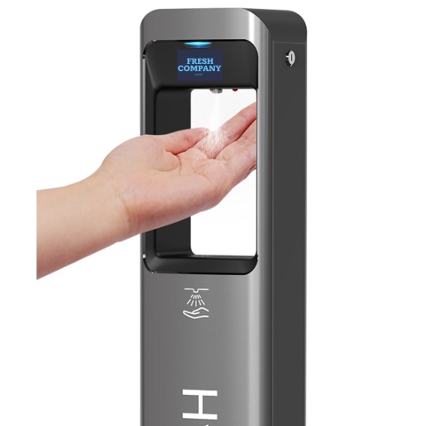 Desinfektionssäule, Hygienestation, Händedesinfektionsspender Sensor automatic Metall, 5 Liter