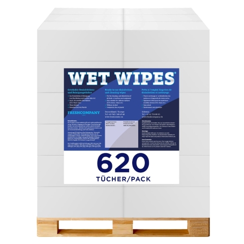 28 Karton Wet Wipes 6 x 620 alkoholfreie getränkte Desinfektionstücher für Flächen und Geräte