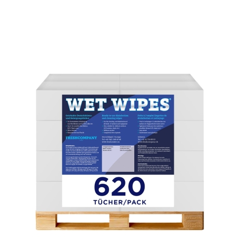 10 Karton Wet Wipes 6 x 620 alkoholfreie getränkte Desinfektionstücher für Flächen und Geräte